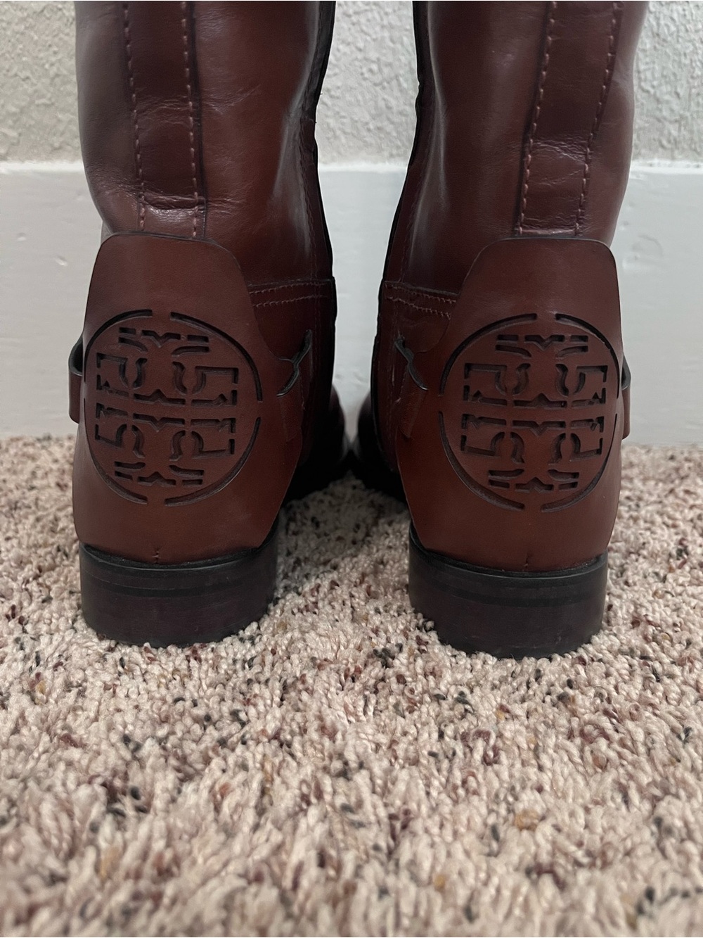 Tory Burch Derby Riding Boots in Almond Size 7 Galleon Antique Leather - Picture 6 of 11